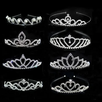 Модни Кристални Диадеми На Принцеса Сватба Crown, Превръзка На Главата С Кристали, Накити За Косата, Дамски Аксесоари За Сватбеното Парти За Момичета, Декорации