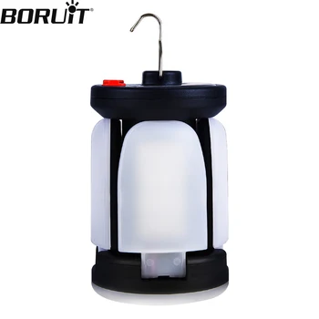 BORUiT LED Лампа За Къмпинг USB Акумулаторна Авариен Лампа, Окачена лека нощ Водоустойчив Открит Сгъваем Походный Тента Лампа