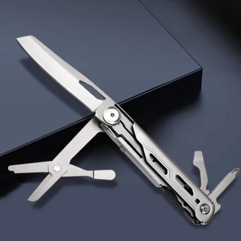 нов Креативен Портативен Сгъваем Походный Нож От 440 Неръждаема Стомана Многофункционални Ножици За Оцеляване На Открито EDC спешно Инструмент