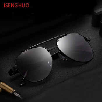 ISENGHUO Бифокални Очила За Четене С Увеличаването на Защита UV400, Очила За Четене на Открито и Слънчеви Очила За Мъже И Жени