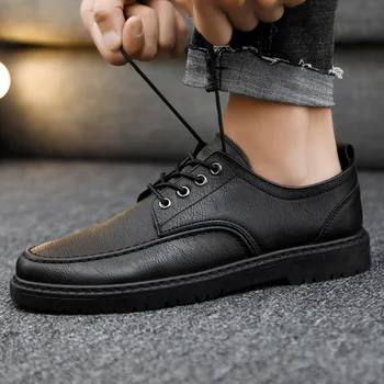Кожени Мъжки обувки Дишаща Черна Мека Кожена Мека Подметка Пролетта И Есента са най-Добрият Мъж Мъжки Бизнес Официалната Дрехи, Ежедневни Обувки