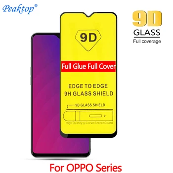 2 елемента 9D Пълно Покритие От Закалено Стъкло За OPPO F11 F9 Pro A3s Realme 3 2 Pro Realme U1 C1 2019 Напълно лепило агент Защитно Стъкло Фолио За Екрана