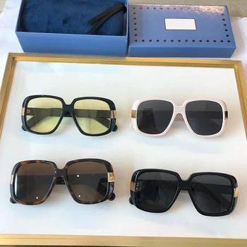 2022 Модерни Правоъгълни Ацетатные Очила Дамски Слънчеви Очила Класически Брендовый Дизайн GG0318 Реколта UV 400 Дамски слънчеви Очила