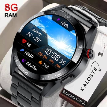 2023 Новите Смарт часовници с памет 8G AMOLED 454*454 HD, които се показват Винаги време на повикване, Bluetooth, Умни Часовници За Мъже, Слушалки Huawei TWS