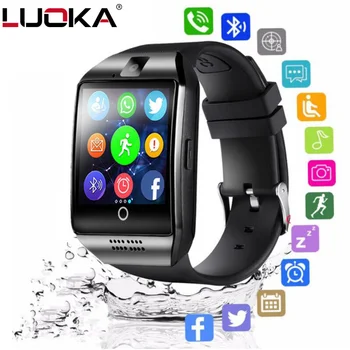 LUOKA Смарт Часовници Q18 С Камера Facebook Twitter, Whatsapp Синхронизиране на SMS Smartwatch Поддръжка на СИМ TF Карти За IOS и Android