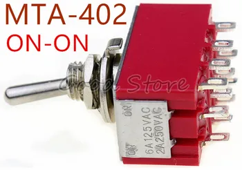 MTS-402 Червено AC 250 2A 5A 125 НА 12 контакти 2 положения 4PDT ON/OFF Превключвател Mayitr Електрически Принадлежности Издръжлив Мини-Барабанен MTS402