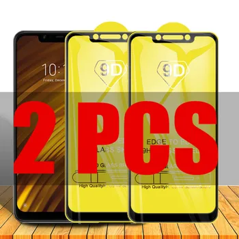 2 елемента 9D Стъкло POCOPhone F1 за Xiaomi POCO Телефон F 1 Защитно стъкло за Pocophone F1 Защитно фолио за екрана