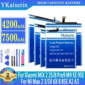 YKaiserin Батерия за Xiaomi Mi Max 3 2 5X 6X A2 A3 8 8SE За Xiaomi Mi 2 X 2S 9 M9 SE 9SE 8 Mi 8 Pro За Redmi Note 5А/5А pro