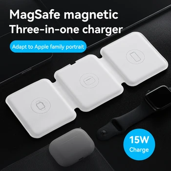 2022 Ново Оригинално Бързо Безжично Магнитно Зарядно устройство 3 в 1 За iPhone 13 12 Mini 11 Pro Max зарядно устройство ще захранване на таблото за Часа Airpods