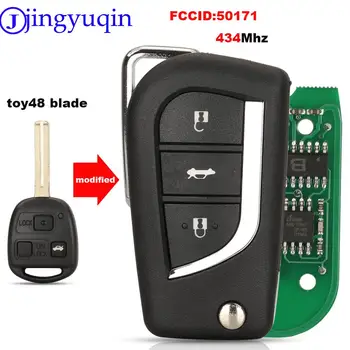 jingyuqin Взаимозаменяеми дистанционно управление Глава на Ключ за Кола с ASK 434 Mhz 4D68 Чип TOY48 За Toyota P/N: 50171