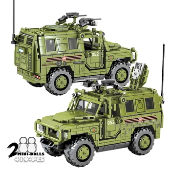 Военен SPM-2 Тигър Бтр Автомобил градивните елементи на WW2 Танк Оръжие Набор от Тухли Модел Играчки За Деца, Подарък За Момчета