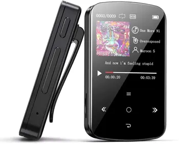32 GB MP3 плейър Bluetooth 4.2, Преносим Мини-Спортен MP3 плейър, Вграден Крачкомер, FM радио, Запис, Четене на електронни книги, Слот за карта памет