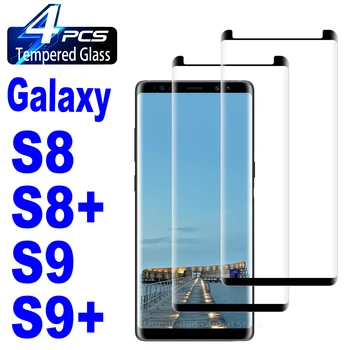 2/4 бр. 3D Закалено Стъкло За Samsung Galaxy S8 S9 Плюс Note8 Note9 Забележка 10 S7 Край Защита на Екран Протектор Стъкло