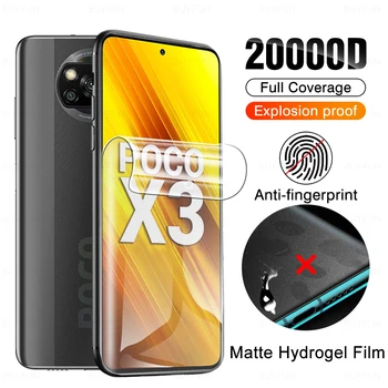 Мат Гидрогелевая Филм Със защита От пръстови отпечатъци За Xiaomi Poco X3 NFC Защитно Фолио за екрана Poko X 3 Pocox3 X3nfc Без защитно закалено стъкло