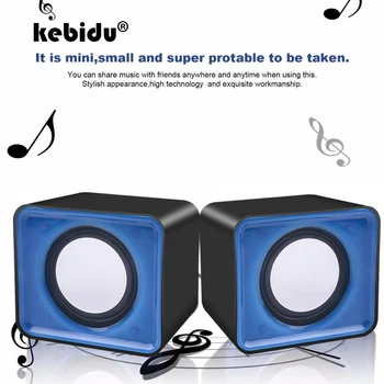 kebidu Универсален USB 2.0 Музикален Високоговорител 3.5 мм Pulg Мини Музикални Стерео високоговорители За Мултимедия на Настолен Компютър, Лаптоп